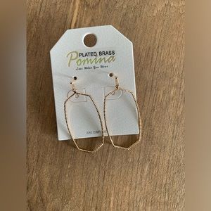 NWT Pomina Brand Gold Tone Drop Earrings